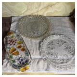 (3) Glass Serving Trays
