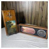Vintage Shadowbox Style Wall Clock & Footprints