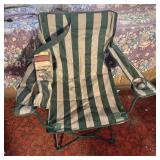 Green & White Stiped Portable Chair