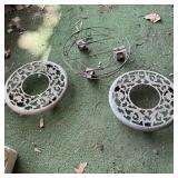 (3) Rolling Plant Stands- Cast Iron/Metal