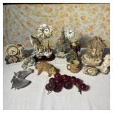 Assorted Home Decor- Glass Grapes, Horse Trivet,