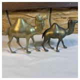 (2) VINTAGE SOLID BRASS METAL 1 HUMP CAMELS