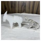 Vintage Hand Carved Onyx Stone Animal Figurines