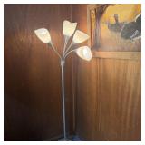 5 Light Adjustable Gooseneck Silver Floor Lamp