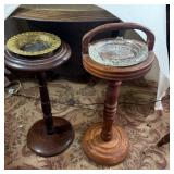 (2) Vintage Wooden Floor Standing Ashtray Smoking