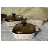 (3) Corning Ware "Forever Yours" Casserole Dishes