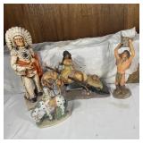 (4) Native American Themed Figures- Indian with