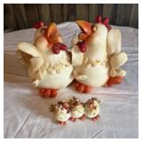 (2) Whimsical Chicken Figures