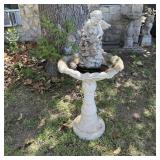 16" Concrete Angle with Woodland Creatures Statue