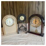 (3) Mantle Clocks- Elgin Quartz, Miyabi Quartz,