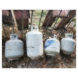 Lot of 4 Propane Tanks