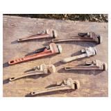 Lot of 7 Pipe Wrenches