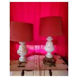 Pair of Antique Glass Lamps