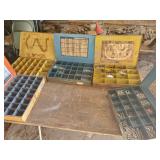 5 Bins of Misc Hardware, Nuts, Bolts, Elect