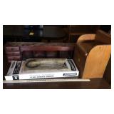 DOUBLE LOCKER SHELF, DESK ORGANIZER & WOOD BOX