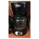 COFFEE POT, CLOCK, BOTTLES & BOWLS