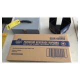 Cash box, plastic cups & receipt paper