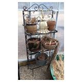 FLOWER POTS & METAL SHELF
