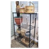 BASKETS, POTS & METAL SHELF