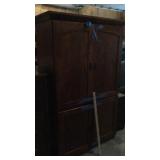 WOOD TV CABINET MEASURES 45'W X 21'D X 72'T