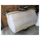 50 GAL POLY WATER TANK (HAS CRACK ON TOP) & LP