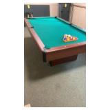 CAMBRIDGE BILLIARDS TABLE W/ (3) CUES & BALLS