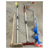 ICE AUGER, SCRAPERS & SQUEEGEE
