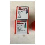 (1000+/-) 22CAL HORNADY BULLETS
