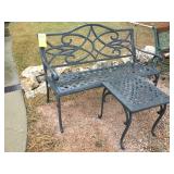 METAL GARDEN BENCH & TABLE