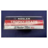 (20)Rnds. Of 30 NOSLER (210Gr. ABLR)