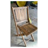 WOOD FOLDING CHAIR & (2) WOOD CHESTS