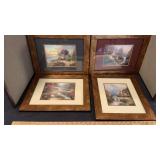 (4) THOMAS KINKADE FRAMED PRINTS