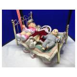 ASSORTED DOLLS, DOLL BED, BASSINET & STROLLER