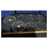 GLASS APPLE PLATE SET W/ CUPS