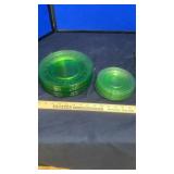 GREEN VASELINE DEPRESSION GLASS