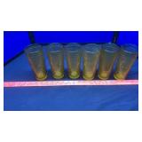 AMERICAN CONCORD AMBER GLASSES, PLATES &