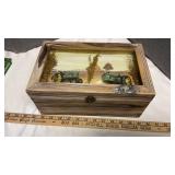 JOHN DEERE TRINKET BOX & THROMOMETER