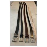 (4) LEATHER BELTS (SZ. 44 WAIST)
