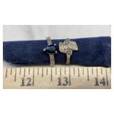 (2) SILVER LADIES RINGS (BOTH 925)