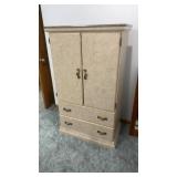 WOODEN ARMOIRE W/MARBLE STYLE PATTERN