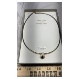 18KT. GOLD OVER SILVER NECKLACE W/SAPPHIRE/DIAMOND