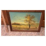 LUYARD OIL PAINTING & ELK WALL HANGING