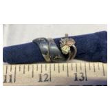 (2) SILVER RINGS (1 W/BHG LEAFS)