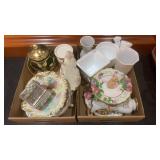 50TH ANNIVERSARY VASE, PLATES & MISC. GLASSWARE