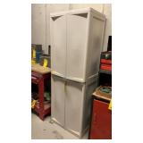 PLASTIC CABINET W/ ASSORTED HARDWARE & FLUIDS