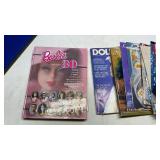 BARBIE COLLECTOR BOOKS, MAGAZINES, DOLL STANDS ,