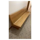 WOOD PEW BENCH MEASURES 90'W X 22'D X 32'T