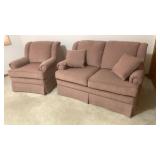 MATCHING LOVE SEAT & STATIONARY CHAIR