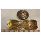(3) COLT BRASS BELT BUCKLES