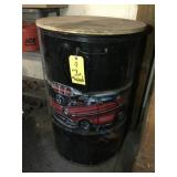 PAINTED METAL 55 GAL. DRUM & METAL SHELF